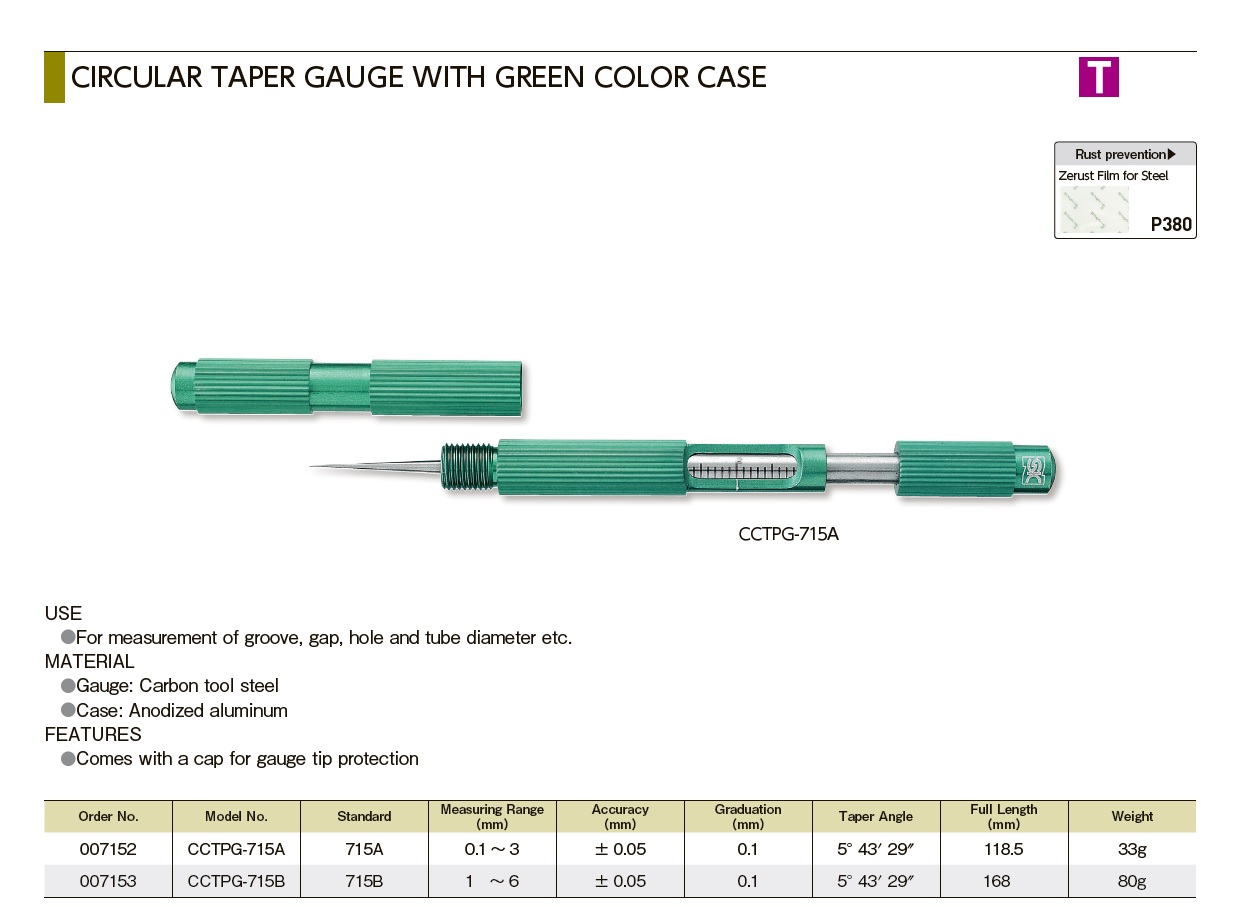 Ichiban Precision Sdn Bhd SK SK Circular Taper Gauge With Green